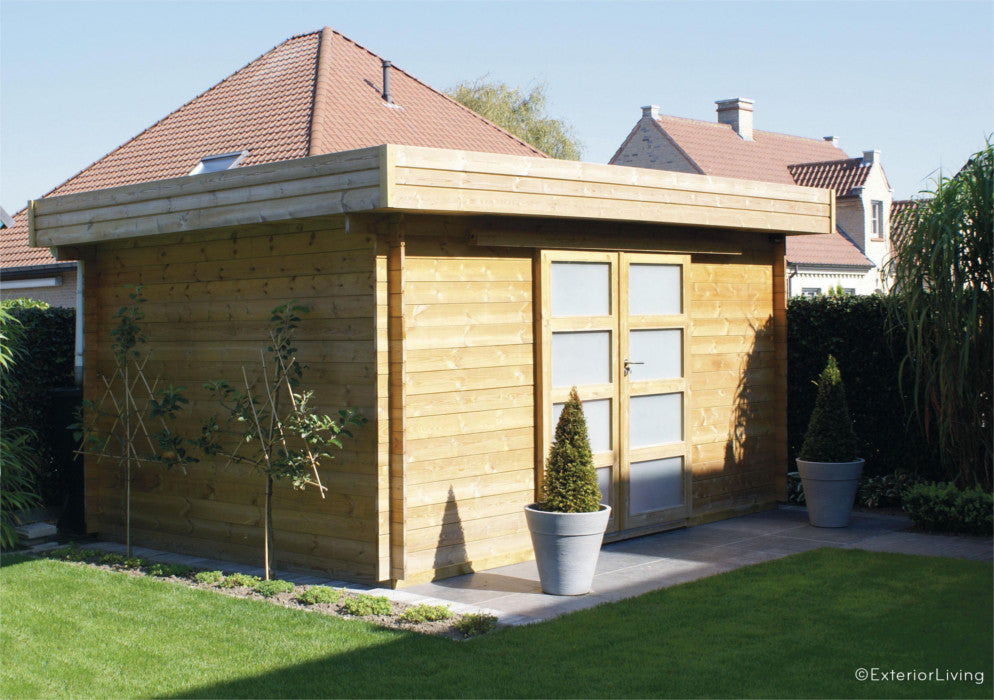 L'abri de jardin en bois et à toit plat, un choix entre esthétique et  pratique