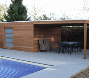 Abri de jardin moderne en bois d'Afrique Iroko