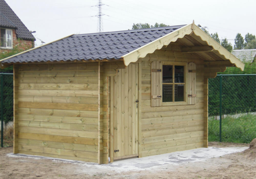 Chalet (abri) de jardin en bois traité CLASSIC-EMBOITEMENT - Gardival