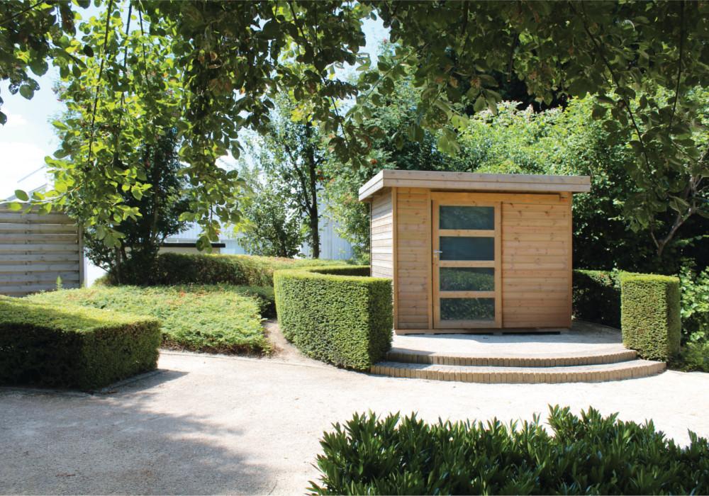 Abri (chalet) de jardin toit plat en bois composite BOX - GARDIVAL