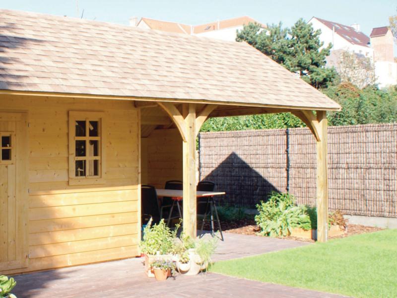 Auvent pout Lodge abri de jardin cottage Gardival et Tack