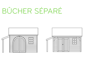Bûcher séparé pour chalet de jardin cottage LODGE