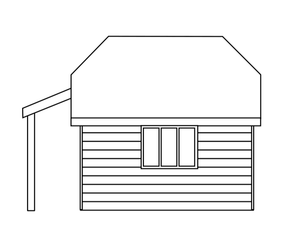 Bûcher séparé pour chalet de jardin cottage CROFT